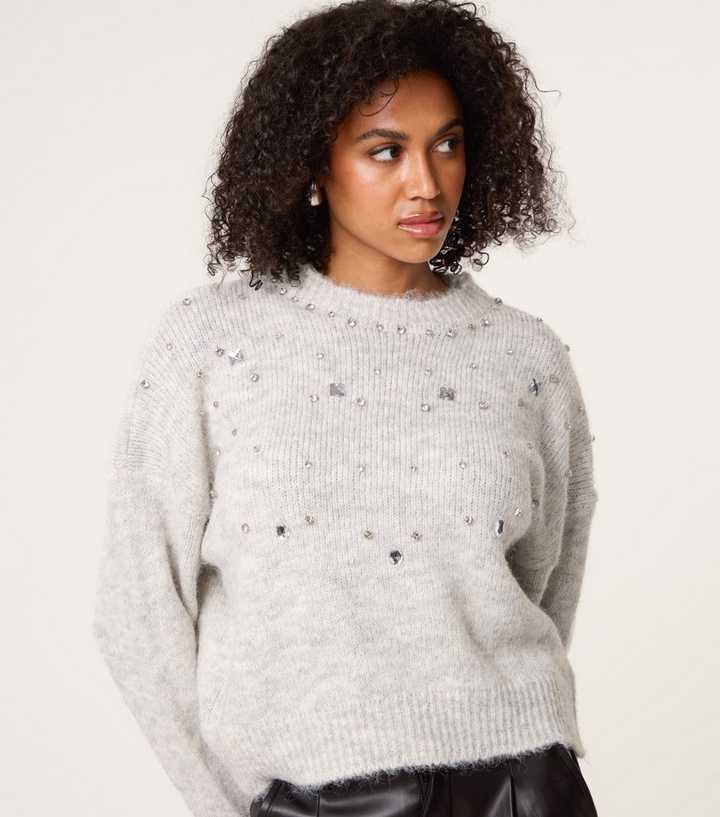 Blue Vanilla Grey Diamante Jumper