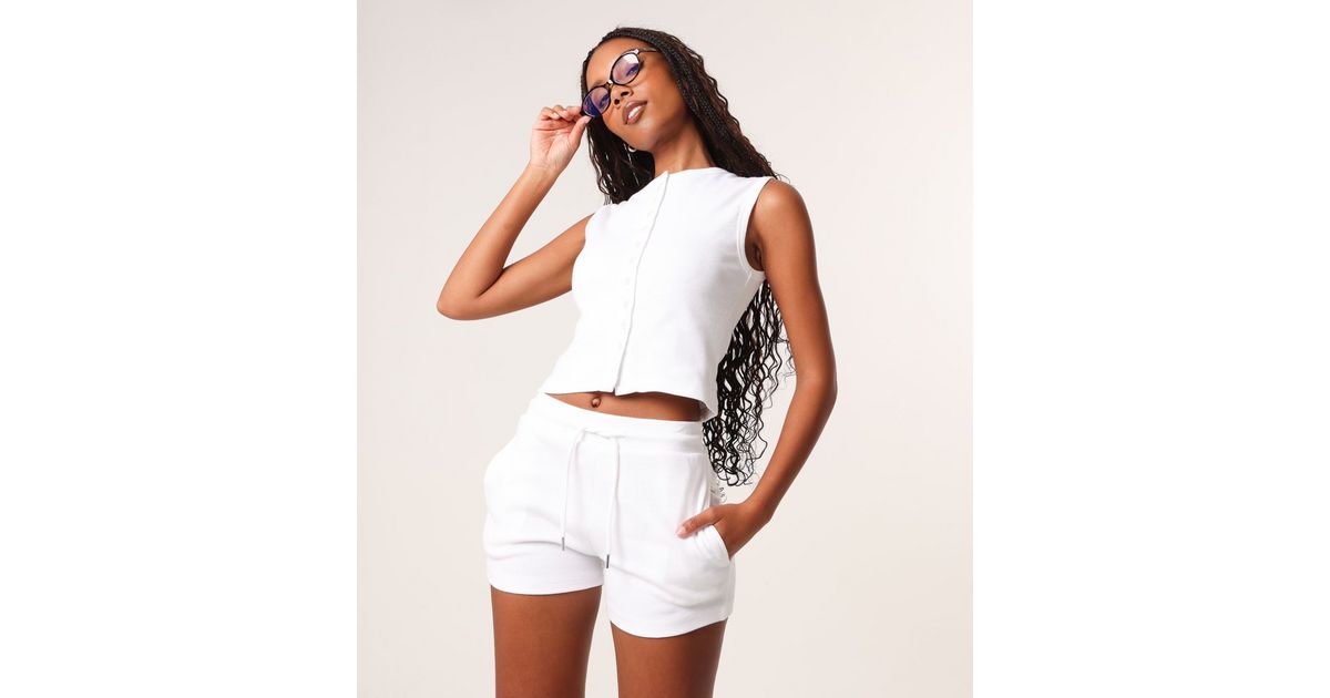 Fashion White Cycling Shorts Co Ord Angel Rocket Girls Self