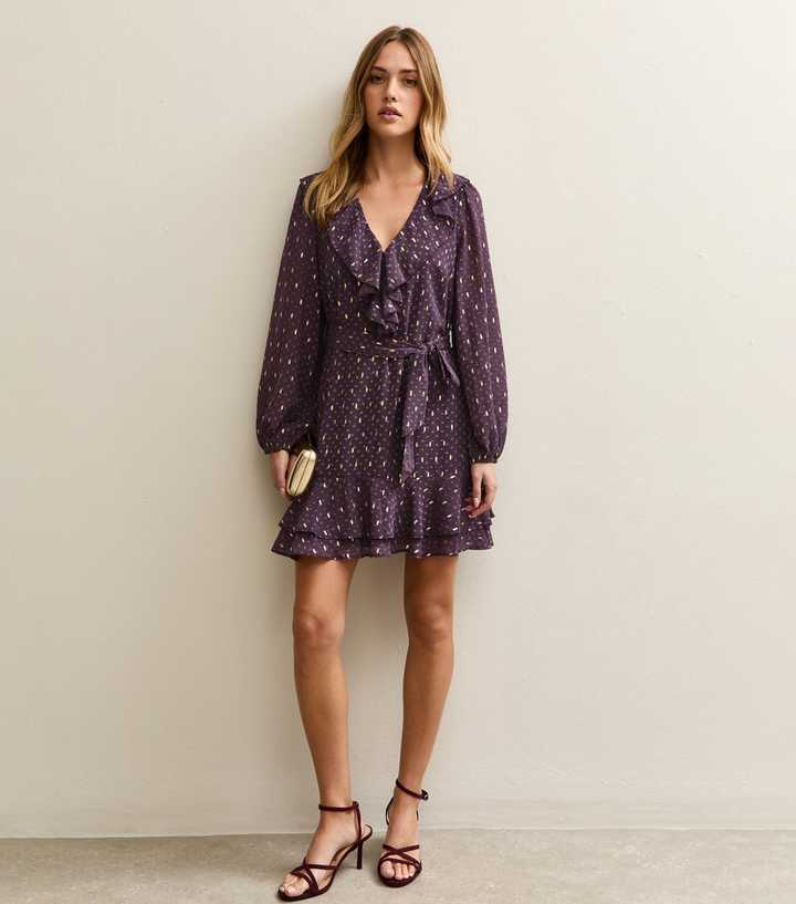 sachin and babi light blue dress Modest Dark Purple Chiffon Floral Dresses 50355KMOR main image 0