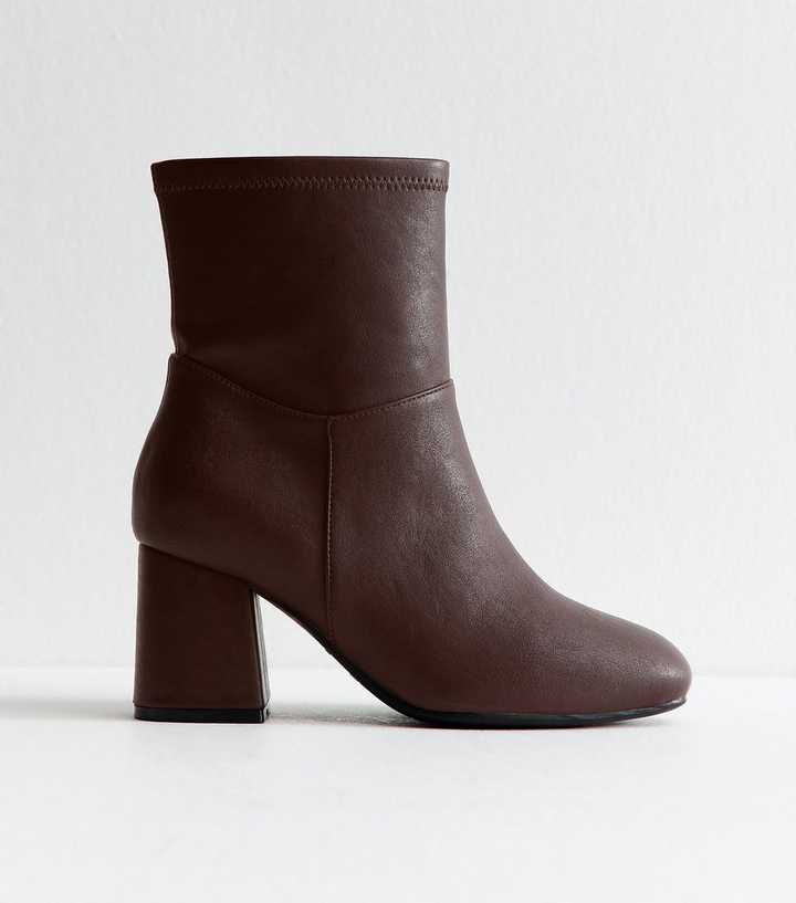 Extra Wide Fit Dark Burgundy Faux Leather Sock Ankle