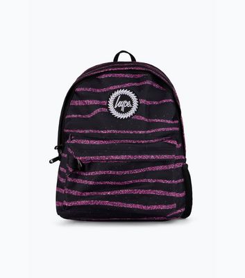 Hype Black Glitter Stripe Backpack