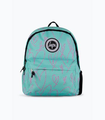 Hype Green Scribble Heart Backpack New Look