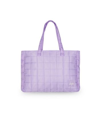 Hype Lilac Quilted Logo Patch Tote Bag