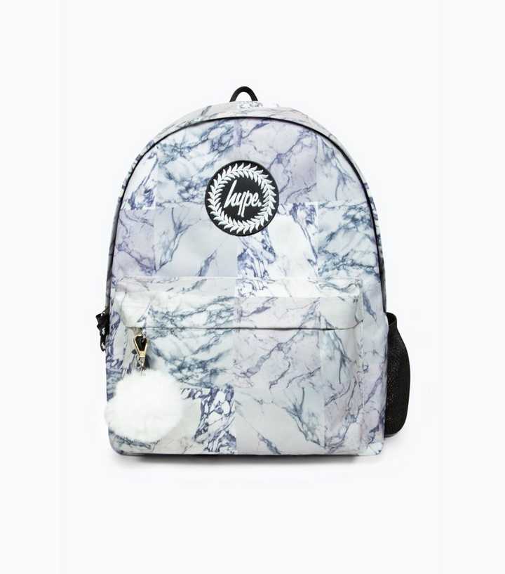 Hype Grey Marble Print Backpack | New Look display picture 1