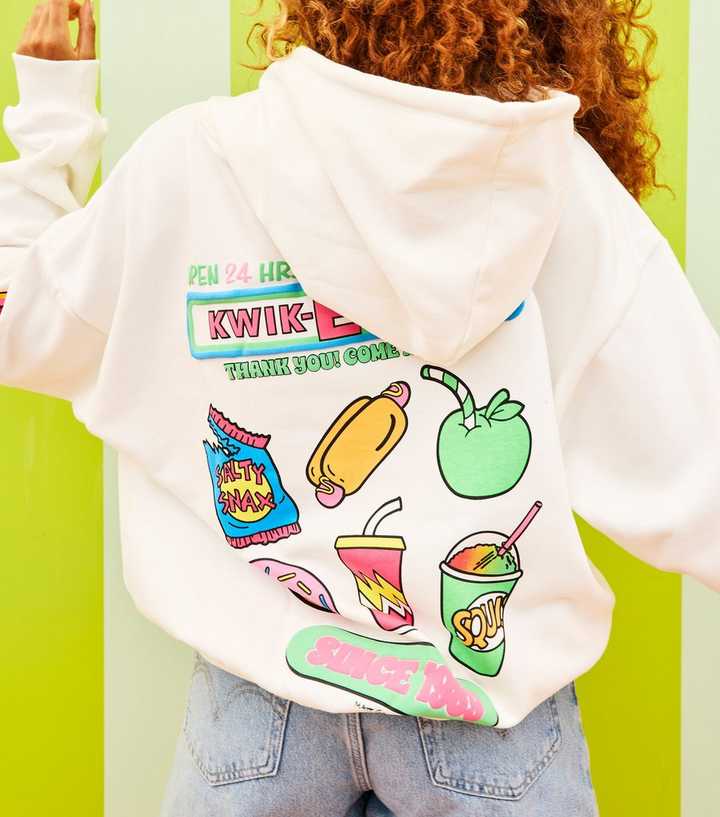 Skinnydip White The Simpsons Kwikemart Print Hoodie