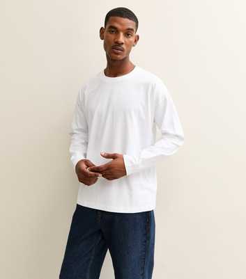 White Oversized Long Sleeve Top