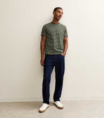 Green Regular Striped Crew Neck T-Shirt