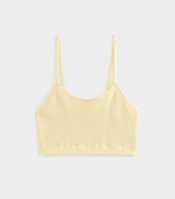 Girls Light Yellow Ribbed Seamless Bralette