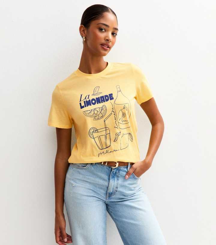 Yellow Lemonade Print T-Shirt
