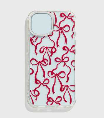 Skinnydip Dark Burgundy Bow Print iPhone Case