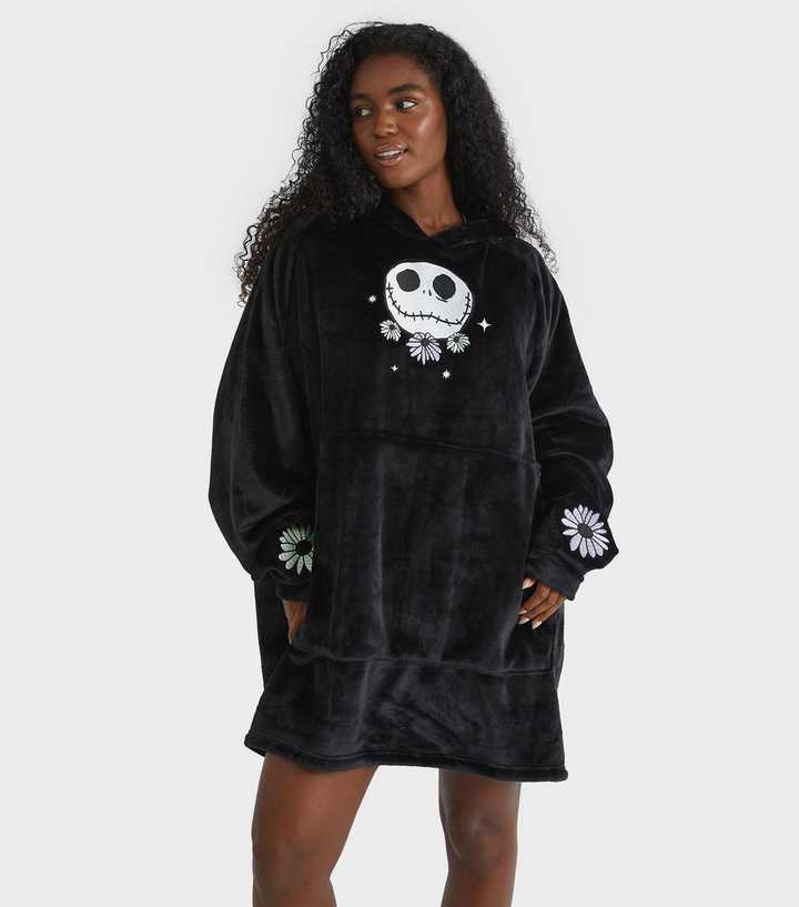 Skinnydip Black Nightmare Before Christmas Fleece Blanket Hoodie