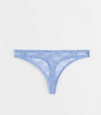 Light Blue Floral Lace Thong