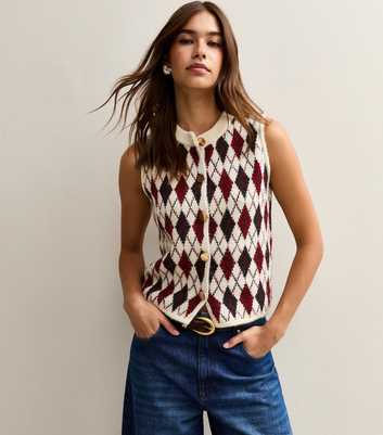 Off-White Argyle Patterned Waistcoat