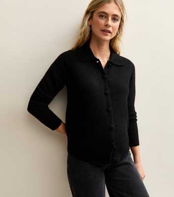 Maternity Black Midweight Knit Cardigan