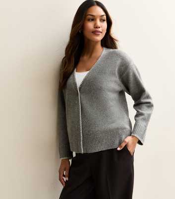 Maternity Mid Grey Single Button Cardigan