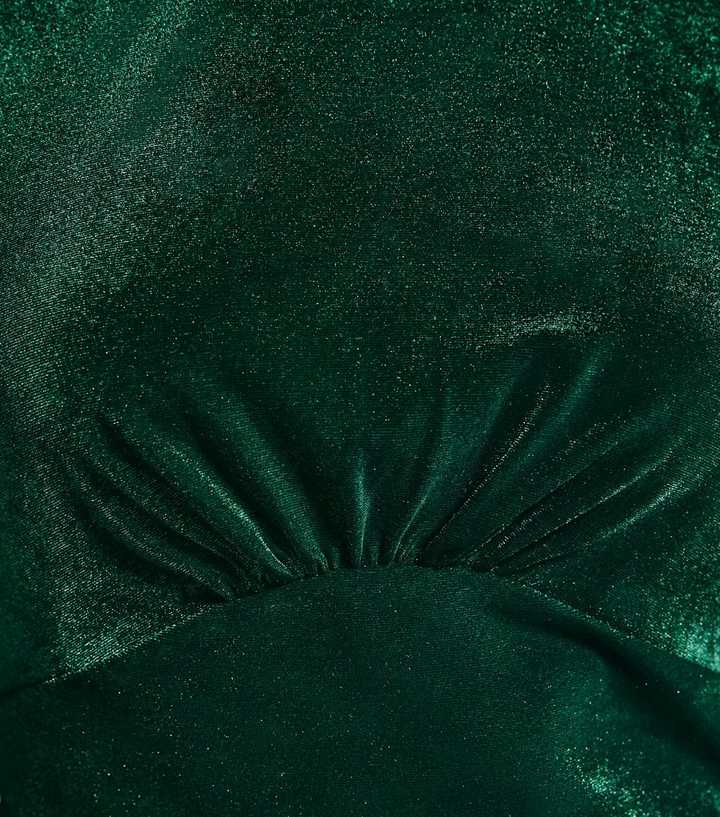 dark green long dress with sleeves Opulent Emerald Mermaid Dress– Teuta Matoshi main image 1