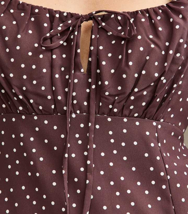 princess polly baby blue dress YOURS Plus Size Chocolate Brown Polka Dot Dress