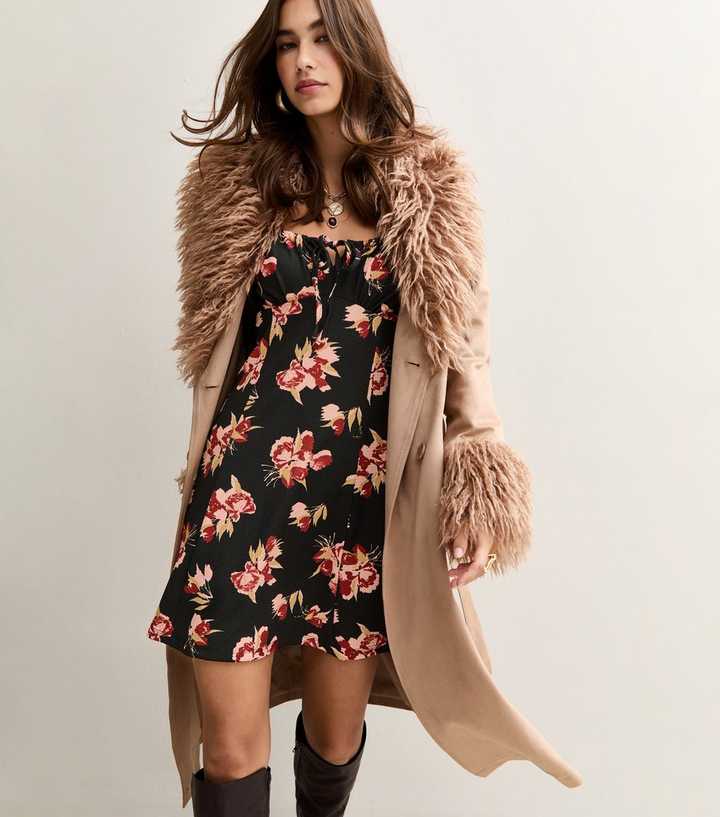 midaxi long sleeve dress CurveWow Long Sleeve Wrap Midaxi Dress Brown Animal – Curvewow