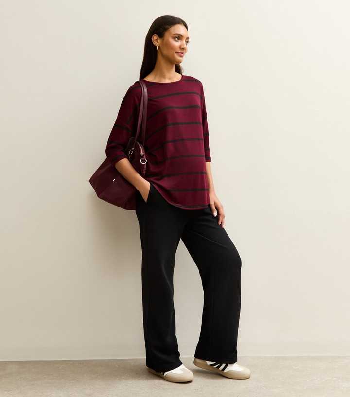 Maternity Black Wide Leg Joggers
