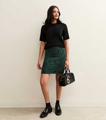 Green Baroque Jacquard Tube Skirt