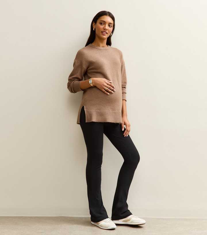 Maternity Black Stretch Jersey Kickflare Leggings