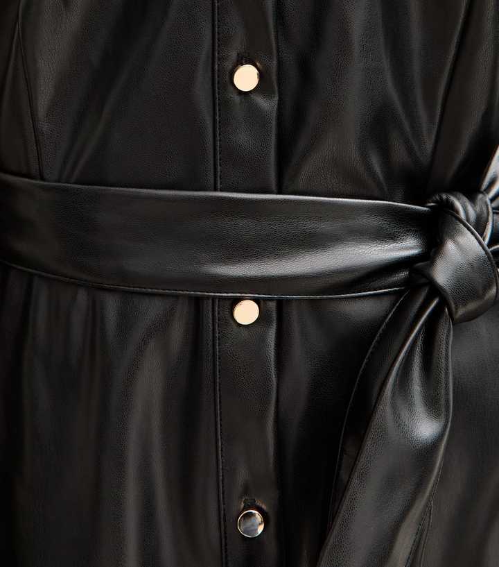 knee length dresses for ladies Look Of Love Black Faux Leather Dress – Shop the Mint main image 1