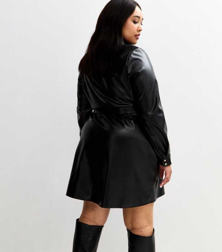 satin dress fashion Faux Leather Sleevless Dress With Bows – New York & Company