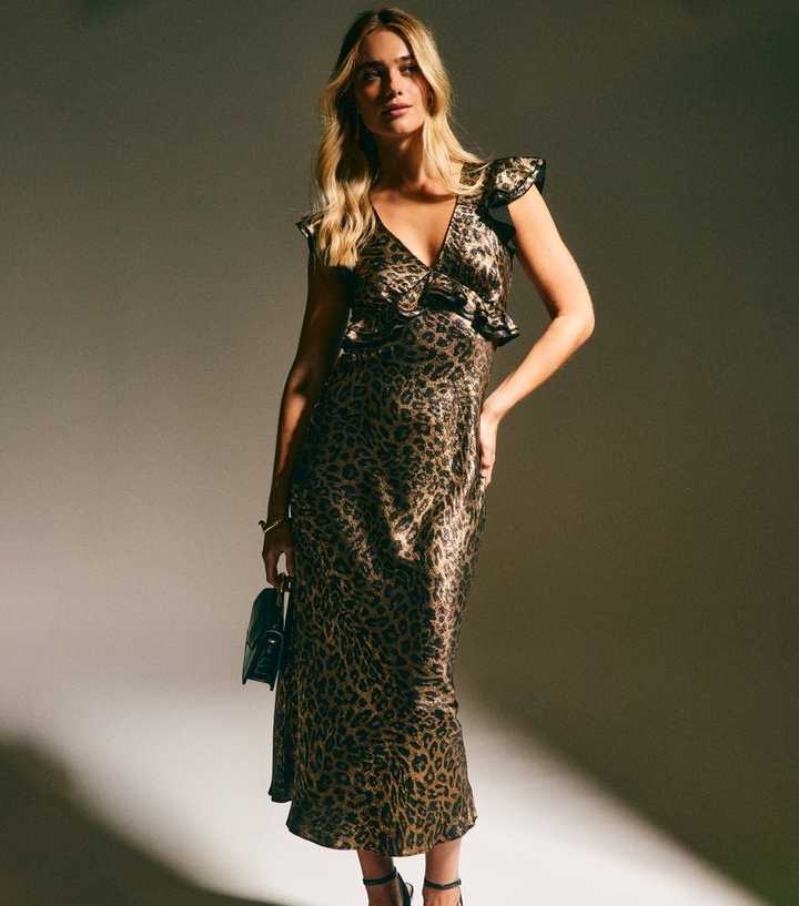 slim fit dress slacks LEOPARD DRESS – AndreaAlmeida main image 1