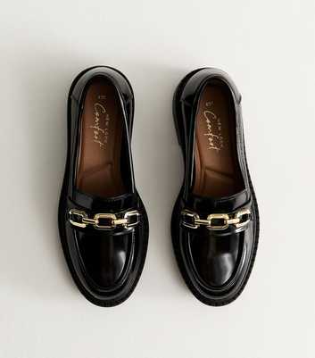 Black Faux Leather Chunky Loafer