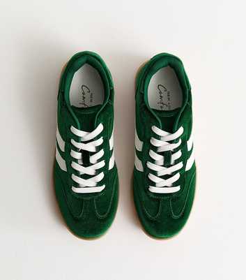 Green Velvet Contrast Panel Trainer