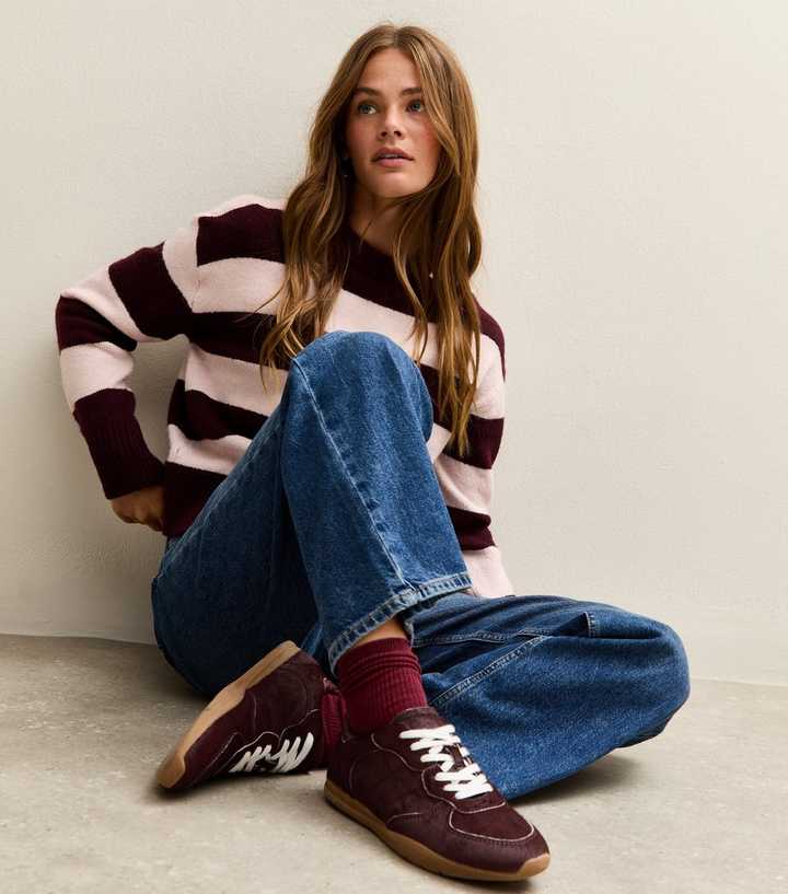 Burgundy Calf Hair Trainers