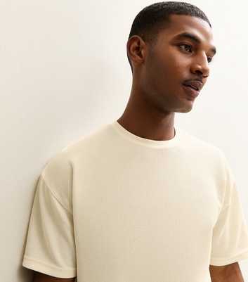 White Oversized Textured Rib T-Shirt