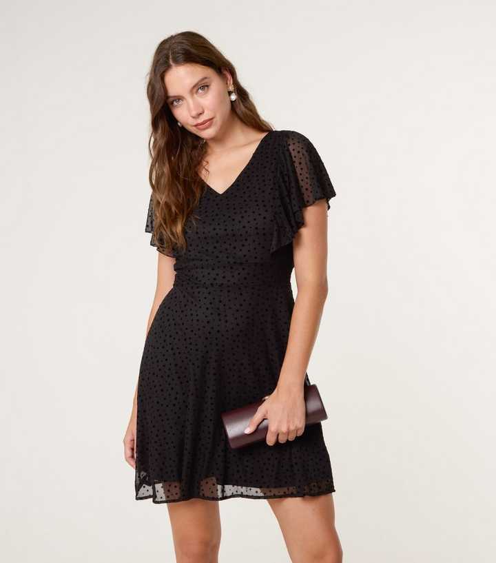 Blue Vanilla Black Flared Mini Dress