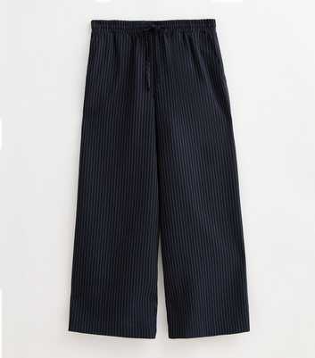 Petite Blue Pinstripe Drawstring Trousers