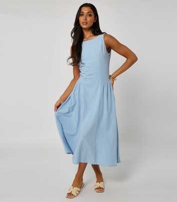 Urban Bliss Light Blue Flared Midi Dress