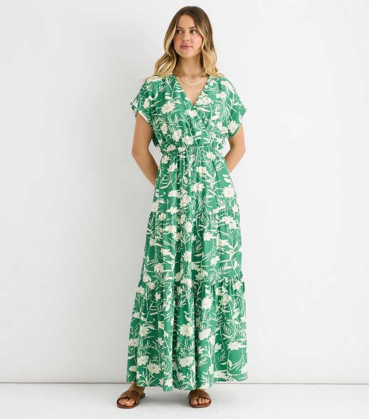 Gini London Green Floral Print Midi Dress