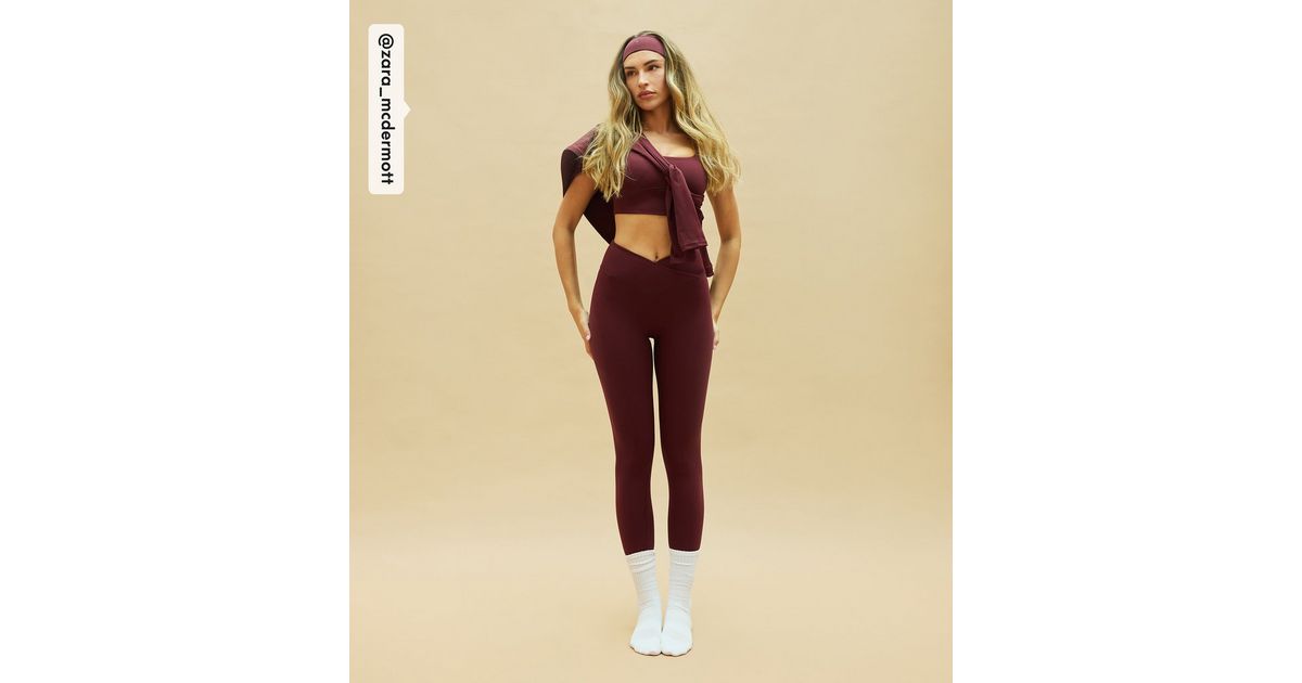 Rise by Zara McDermott Burgundy Square Neck Crop Top | New Look