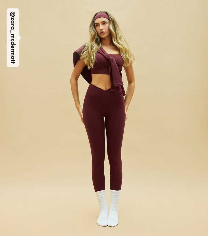 Rise by Zara McDermott Burgundy Square Neck Crop Top