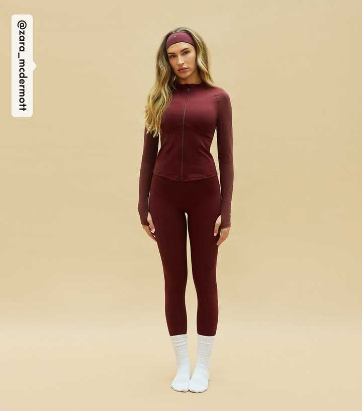 Rise by Zara McDermott Burgundy V-Waist Leggings
