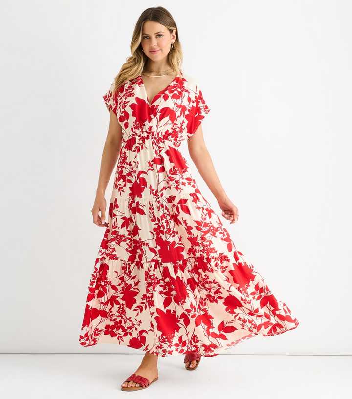 Gini London Red Floral Print Midi Dress