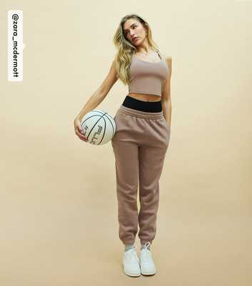 Rise by Zara McDermott Mink Raised Logo Cuffed Joggers