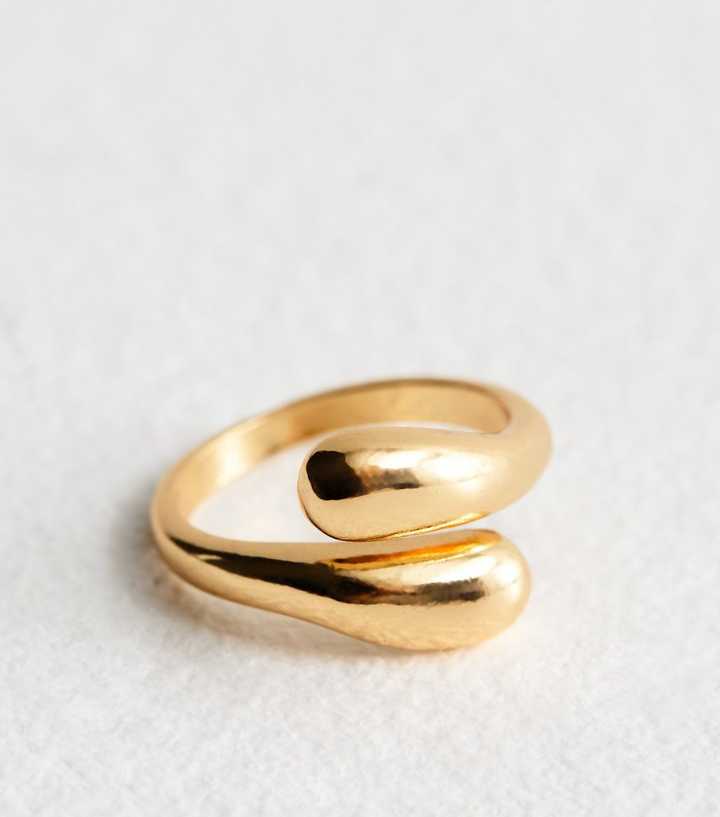 Gold Tone Teardrop Hug