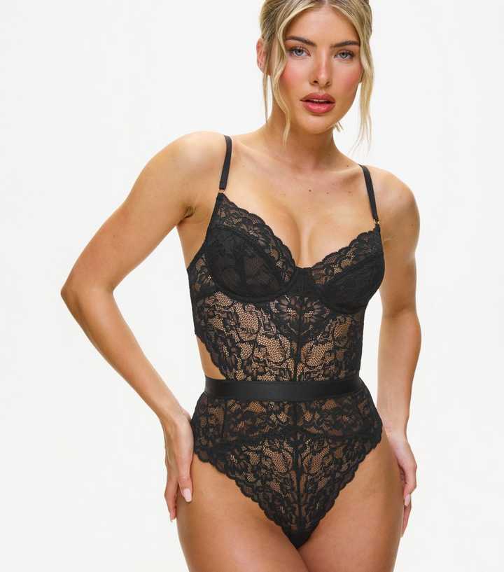 Ann Summers Black Hold Me Tight Lace Bodysuit