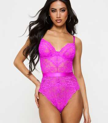 Ann Summers Pink Hold Me Tight Lace Bodysuit