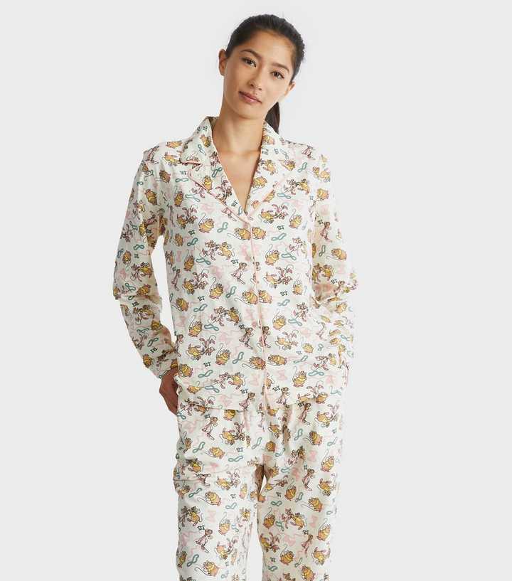 Skinnydip Cream Cinderlla Mice Print Shirt and Trousers Pyjama Set