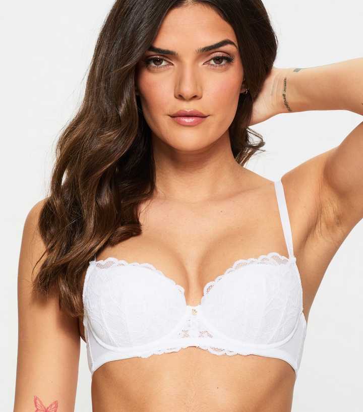 Ann Summers White Lace Padded Balcony Bra