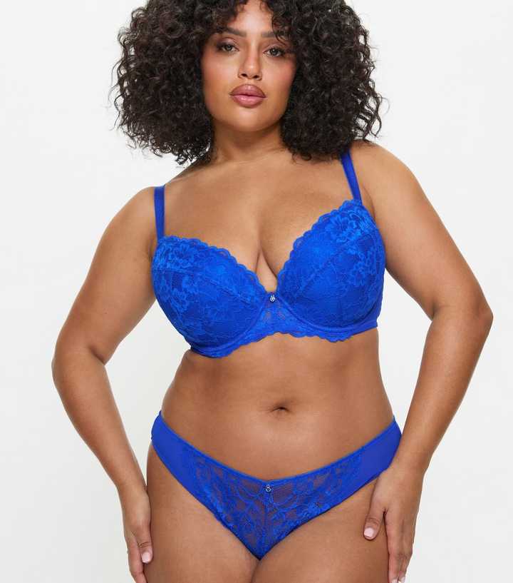 Ann Summers Blue Lace Padded Plunge Bra