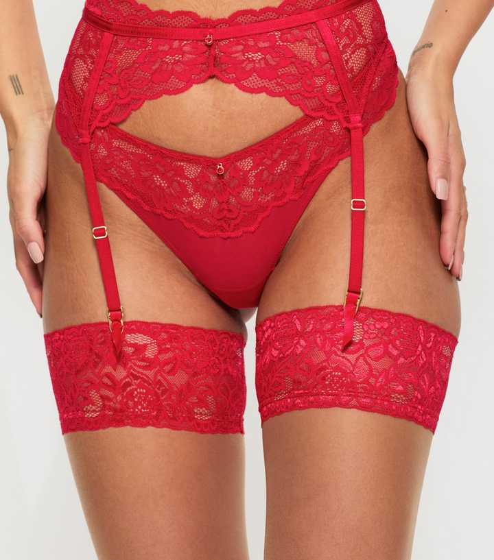 Ann Summers Red Lace Suspender Belt