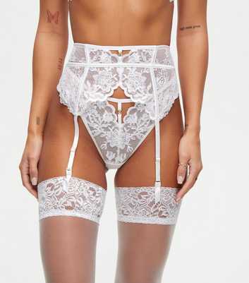 Ann Summers White The Icon Waspie Suspender Belt
