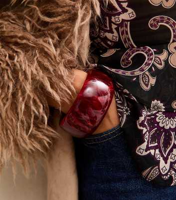 Burgundy Resin Curved Bangle